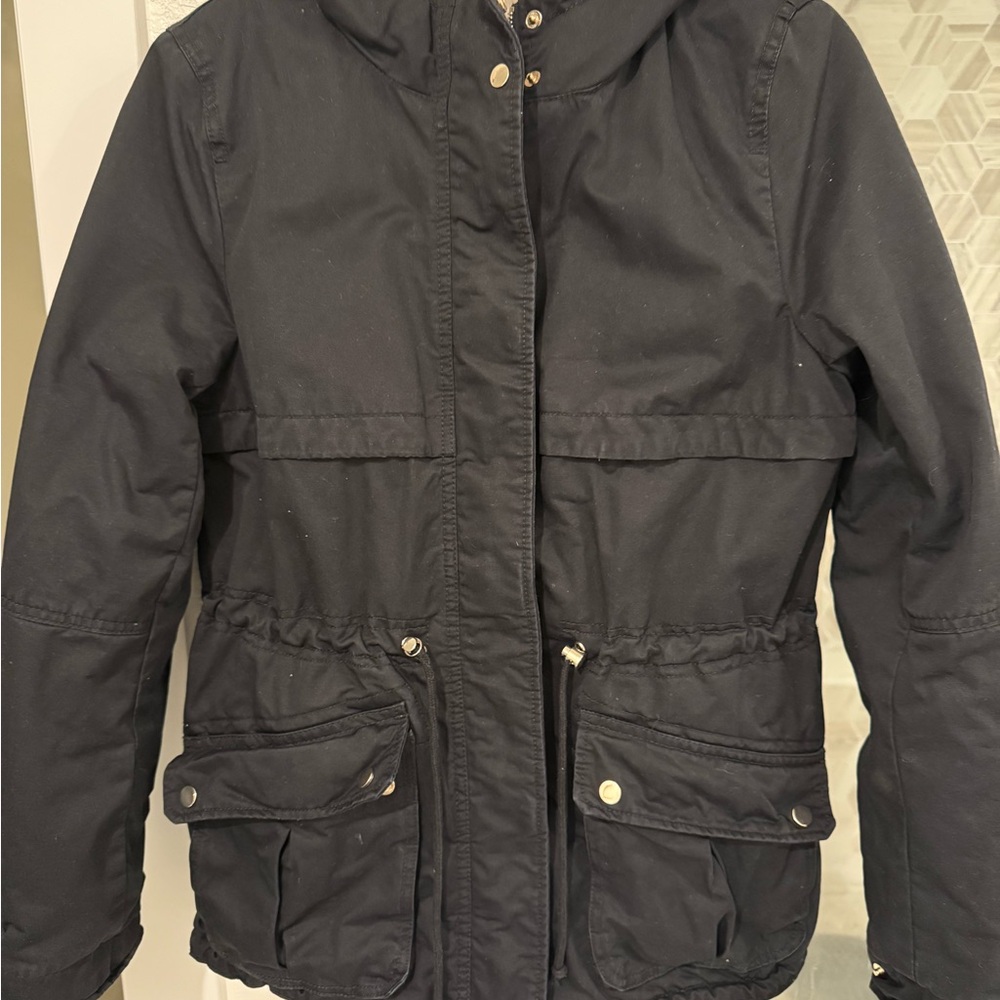 H&M Women's Black Hooded Jacket